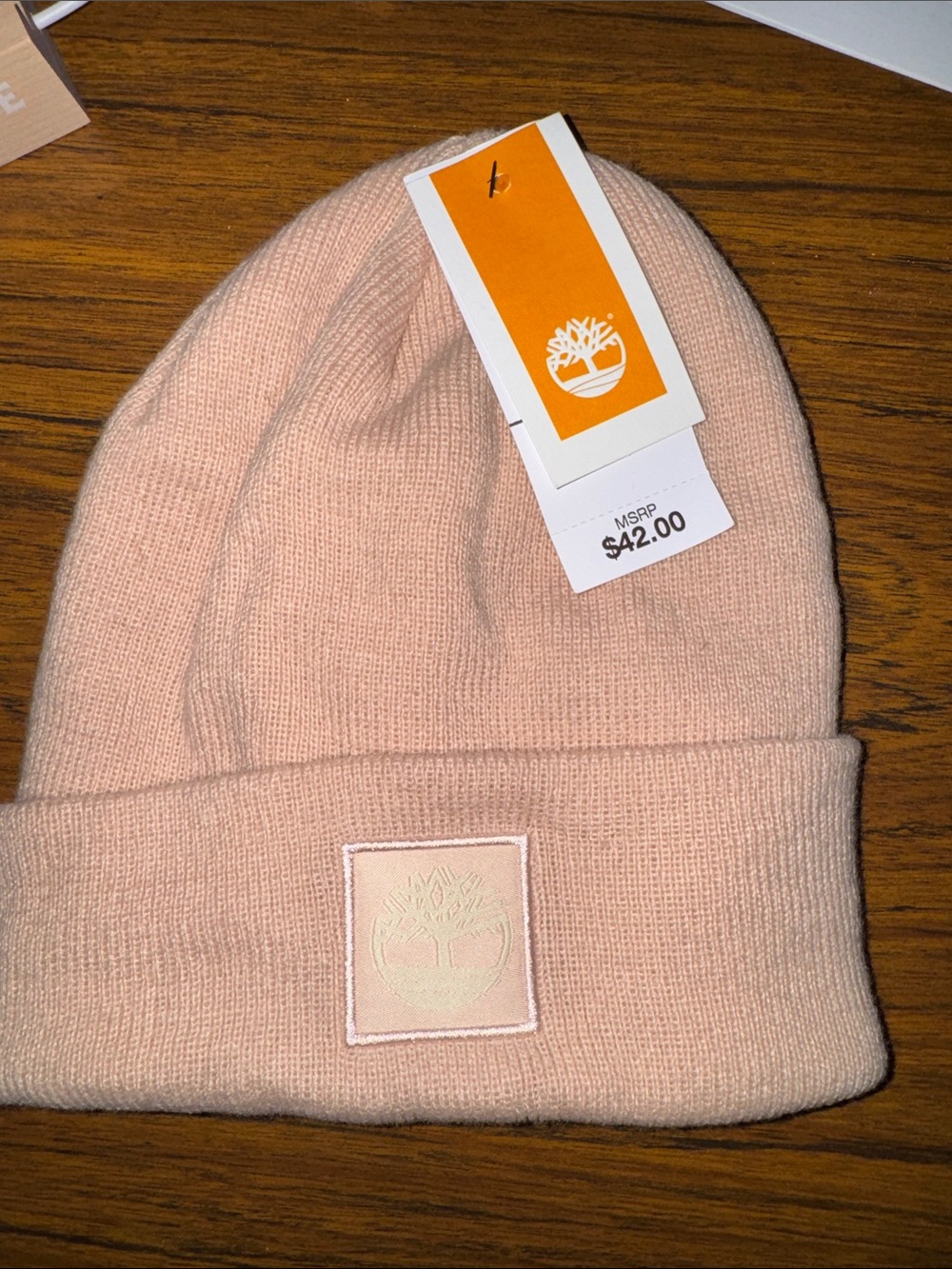 Timberland Pink Knit Cuffed Beanie